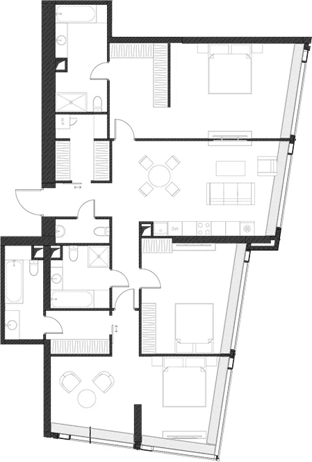 Планировка: Квартира 149 м² в ЖК «Дом Дау»