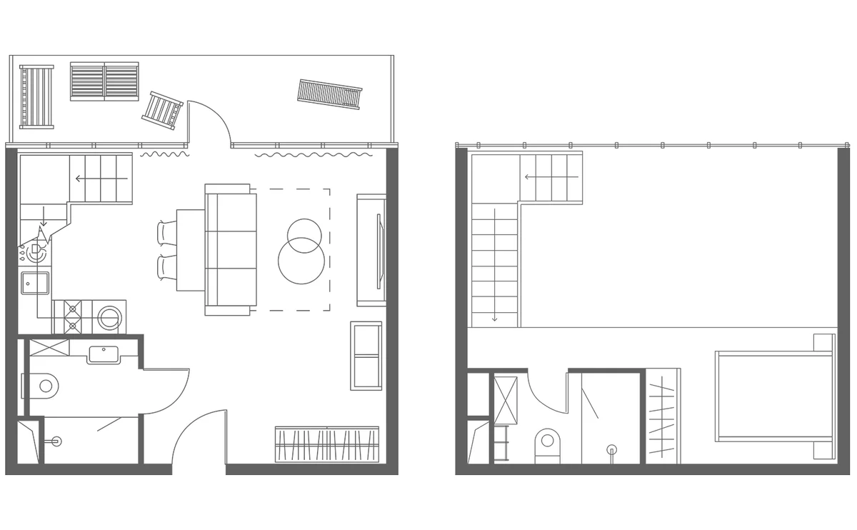Планировка: Квартира 49,9 м² в ЖК «Апарт-отель ЙЕС Приморский»