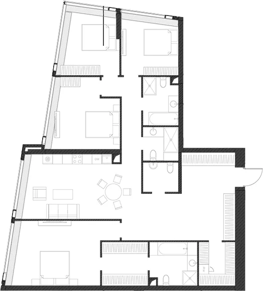 Планировка: Квартира 167,7 м² в ЖК «Дом Дау»