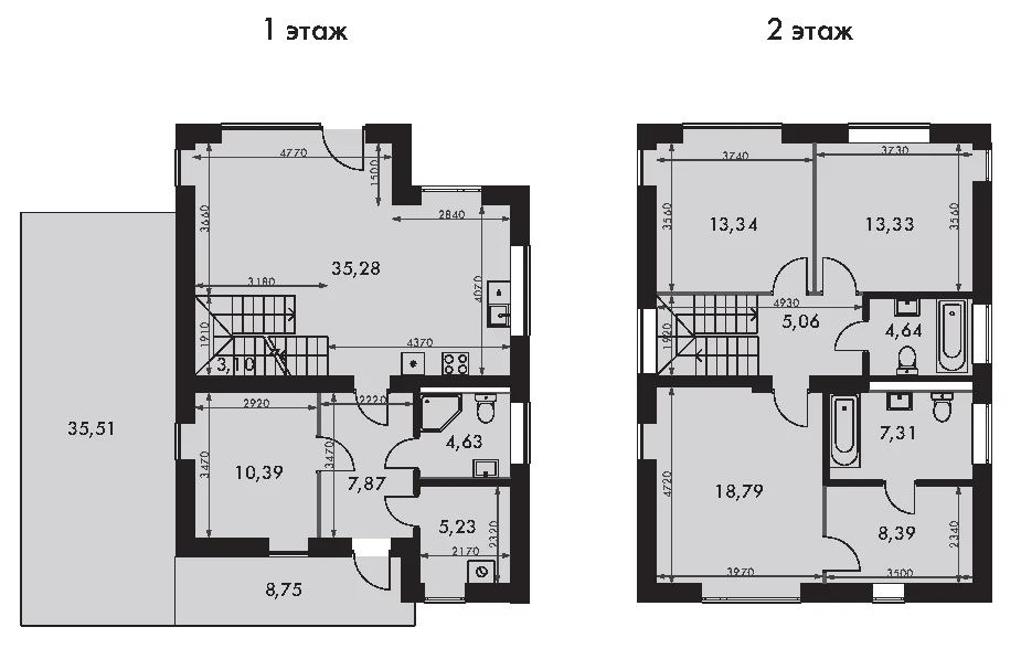 Планировка: Коттедж 134,3 м² в ЖК «Коттеджный поселок Сабурово Клаб»