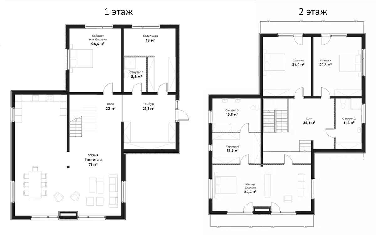 Планировка: Коттедж 271,6 м² в ЖК «Шале де Люкс Токсово»